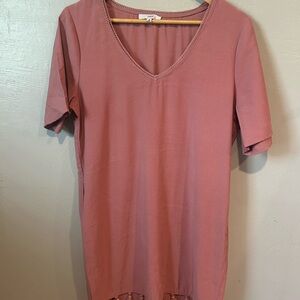 Fate Mauve Pink V-Neck Short Sleeve Top